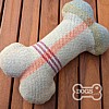 Personalised Bone Dog Toy - Country Tweed Collection - Cream & Blue (Archie) Back 2